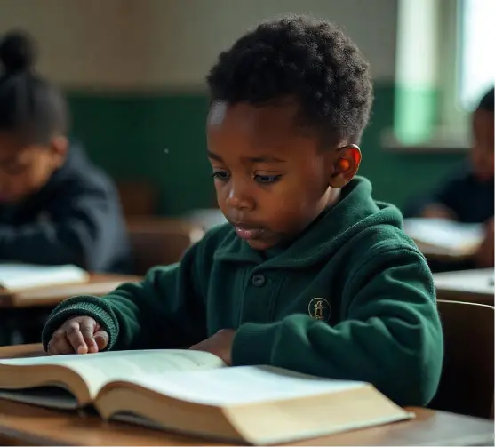 Learner reading book